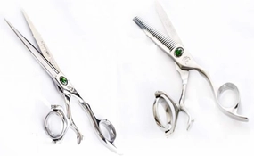 Kamisori Revolver 3-5.5" Professional Hair Cutting Shear Set, Double Swivel Thumb - Authorized Distributor