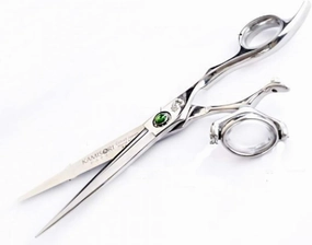 Kamisori Revolver 3-6.5" Professional Hair Cutting Shear or Set, Double Swivel Thumb - Authorized Distributor (6.5 in Shear)