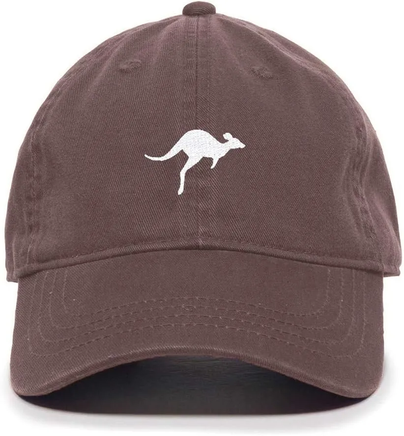Kangaroo Baseball Cap Embroidered Cotton Adjustable Dad Hat