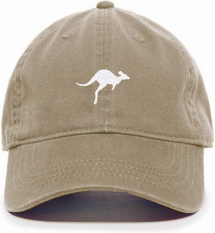 Kangaroo Baseball Cap Embroidered Cotton Adjustable Dad Hat