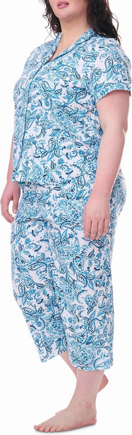 Karen Neuburger Women's Plus Size Capri Girlfriend Pajama Set