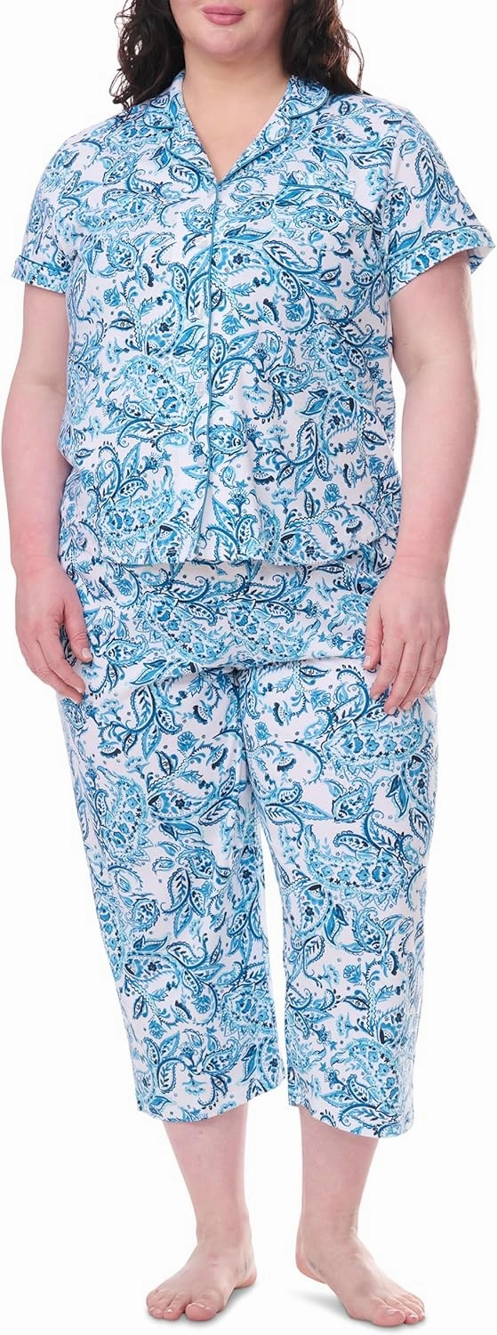 Karen Neuburger Women's Plus Size Capri Girlfriend Pajama Set