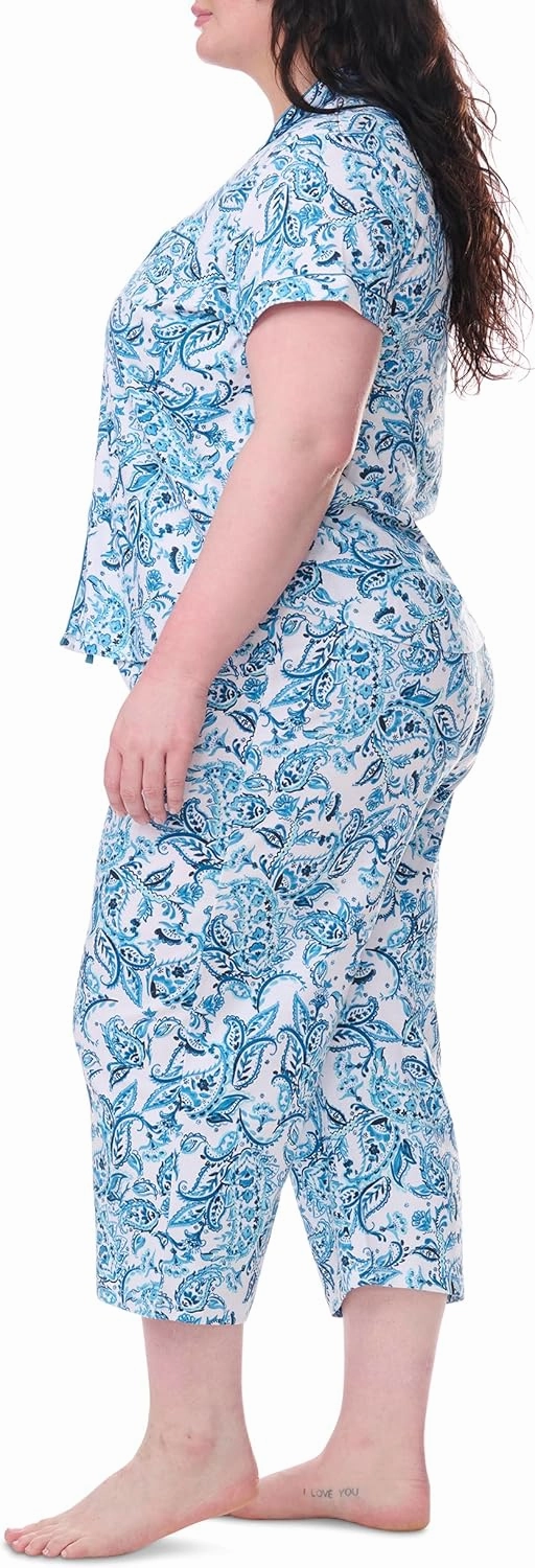 Karen Neuburger Women's Plus Size Capri Girlfriend Pajama Set