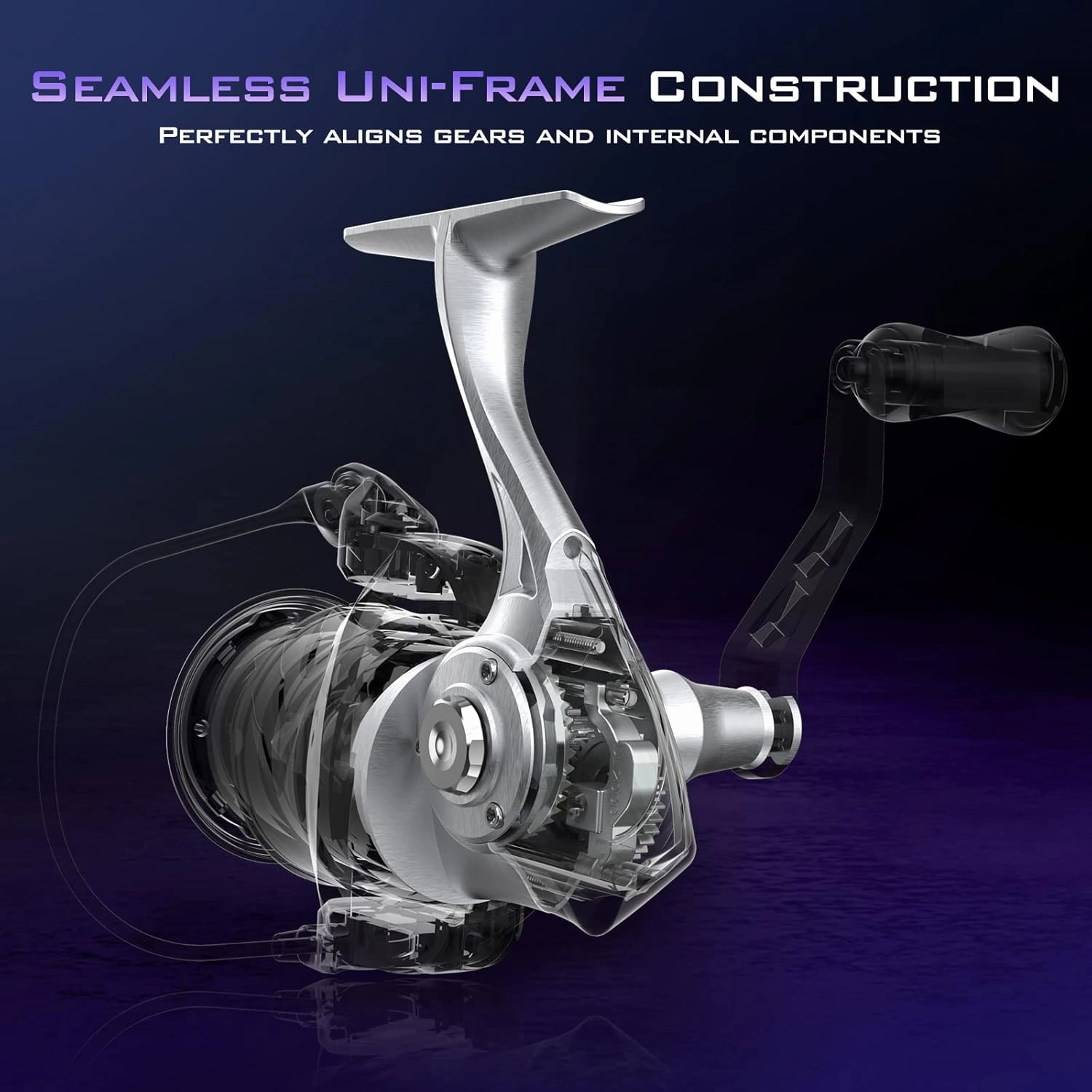 KastKing MegaJaws Elite Spinning Fishing Reel - 6.2:1/5.2:1 Gear Ratio Fishing Reel, 39.5Lbs Max Drag, Ultra Lightweight & Powerful, 10 1 Stainless BB for Saltwater/Freshwater, Aerodynamic Reel Rotor