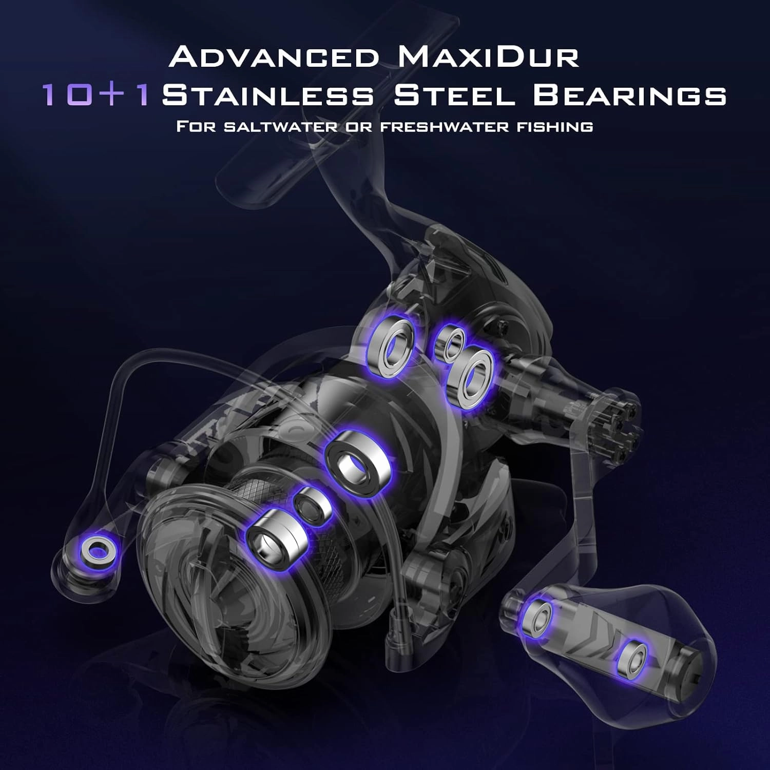 KastKing MegaJaws Elite Spinning Fishing Reel - 6.2:1/5.2:1 Gear Ratio Fishing Reel, 39.5Lbs Max Drag, Ultra Lightweight & Powerful, 10 1 Stainless BB for Saltwater/Freshwater, Aerodynamic Reel Rotor