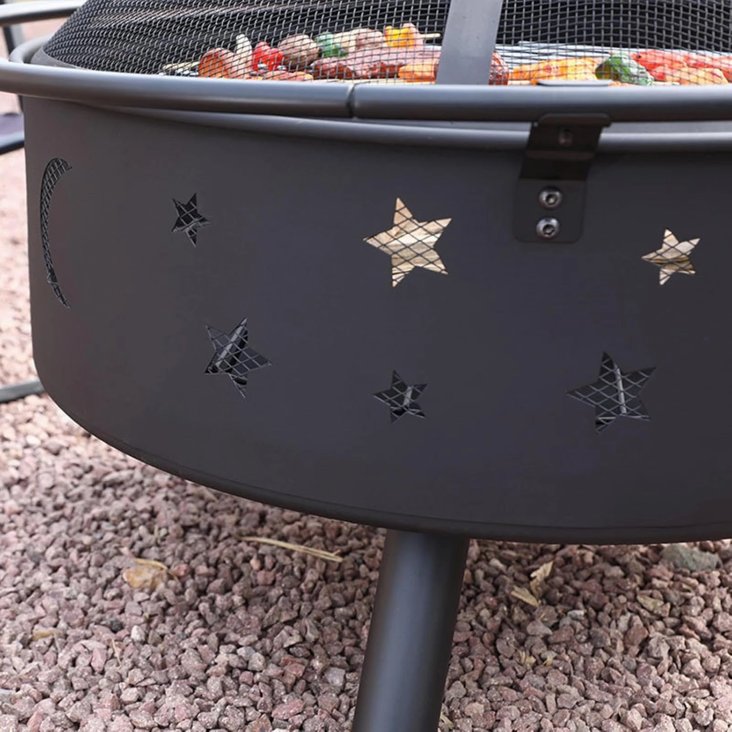 KAYNO Round Fire Pit with Lid - Outdoor Stove for Tea and BBQ