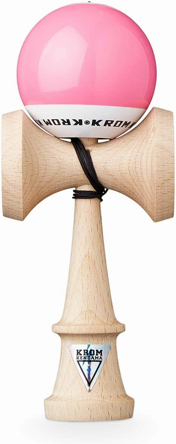 Kendama Toy POP LOL Pink - High Wood Quality - Extra Strong - for Beginner and Pro - Gift Pack : Extra String   Stickers