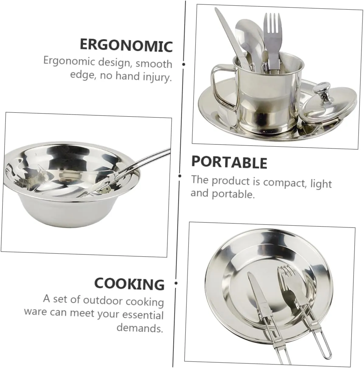KESYOO Camping Tableware Combination Camping Accessories Camping Cookware Camping Pots Hiking Tableware Outdoor
