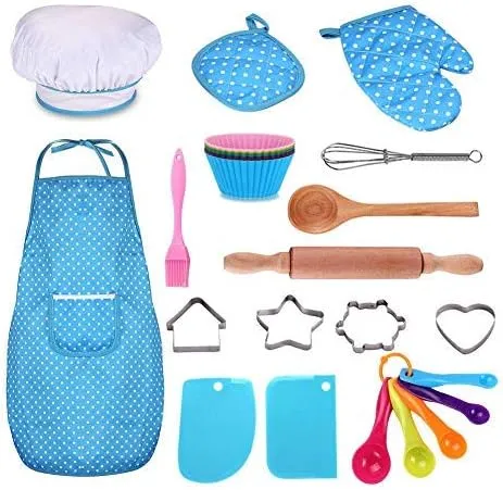 Kids Cooking and Toddler Knife Toys Set - 30Pcs Kids Knifes for Real Cooking and Baking Accessories , Toddlers Kitchen Tools Ages 3-10 Kids Birthday Gift (25 PCS)