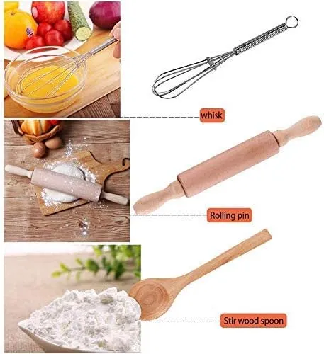 Kids Cooking and Toddler Knife Toys Set - 30Pcs Kids Knifes for Real Cooking and Baking Accessories , Toddlers Kitchen Tools Ages 3-10 Kids Birthday Gift (25 PCS)