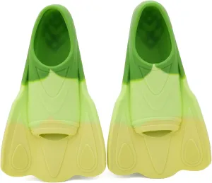 Kids Swim Training Fins, Comfortable Silicone Short Fins for Lap Swimming Flippers, Travel Size Flipper for Kids with Mesh Bag