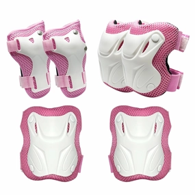 Kids and Youth Protective Gear Set,Include Knee Pads,Wrist Guards and Elbow Pads,Protective Gear Set for Skating Cycling Bike Rollerblading Scooter,Pink and Size S
