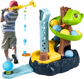 Kids Golf Set-Funny Snake Golf Clubs Set with 6 Balls,3 Golf Sticks,2 Practice Holes and Putting Mat,Indoor and Outdoor Golf Toys for Boys and Girls,Sport Toys Birthday Gift for 3 4 5 6 7 8 Year Olds