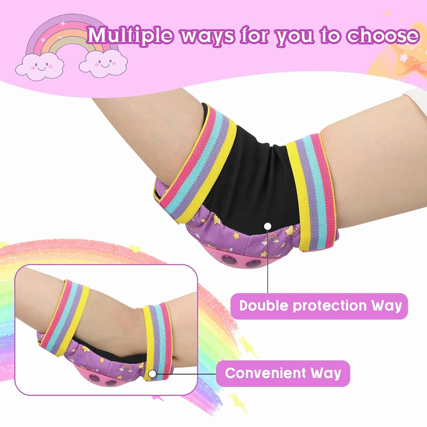 Kids Knee Pads for Girls Boys Toddler 3-8 Years Old Knee and Elbow Pads with Wrist Guards Youth Protective Gear Set for Skateboard Cycling Roller Bike Inline Scooter Skating