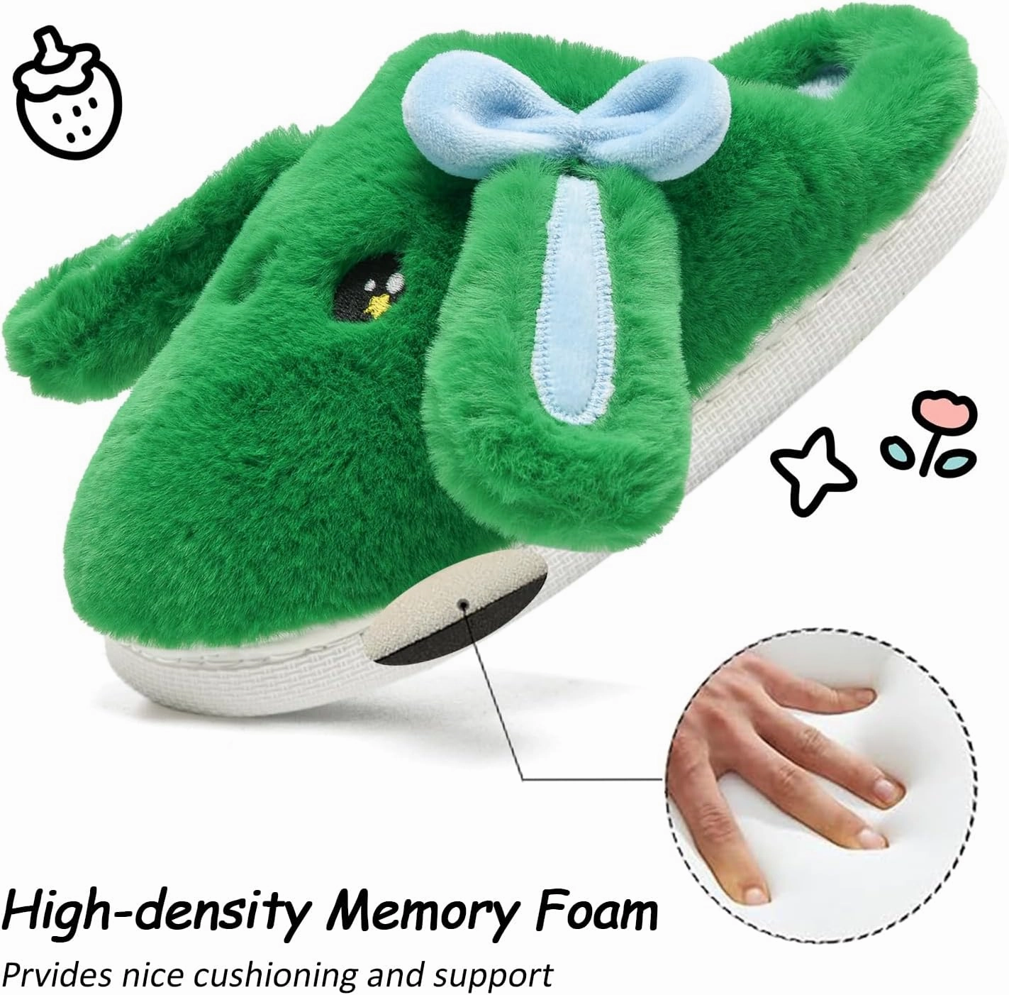 Kids Slippers Boys Girls Bunny Animal Slippers,Cute Bow Plush Funny Cartoon Rabbit Slippers,Comfy Fluffy Fuzzy Pillow Cloud Bedroom House Slippers Little/Big Kids