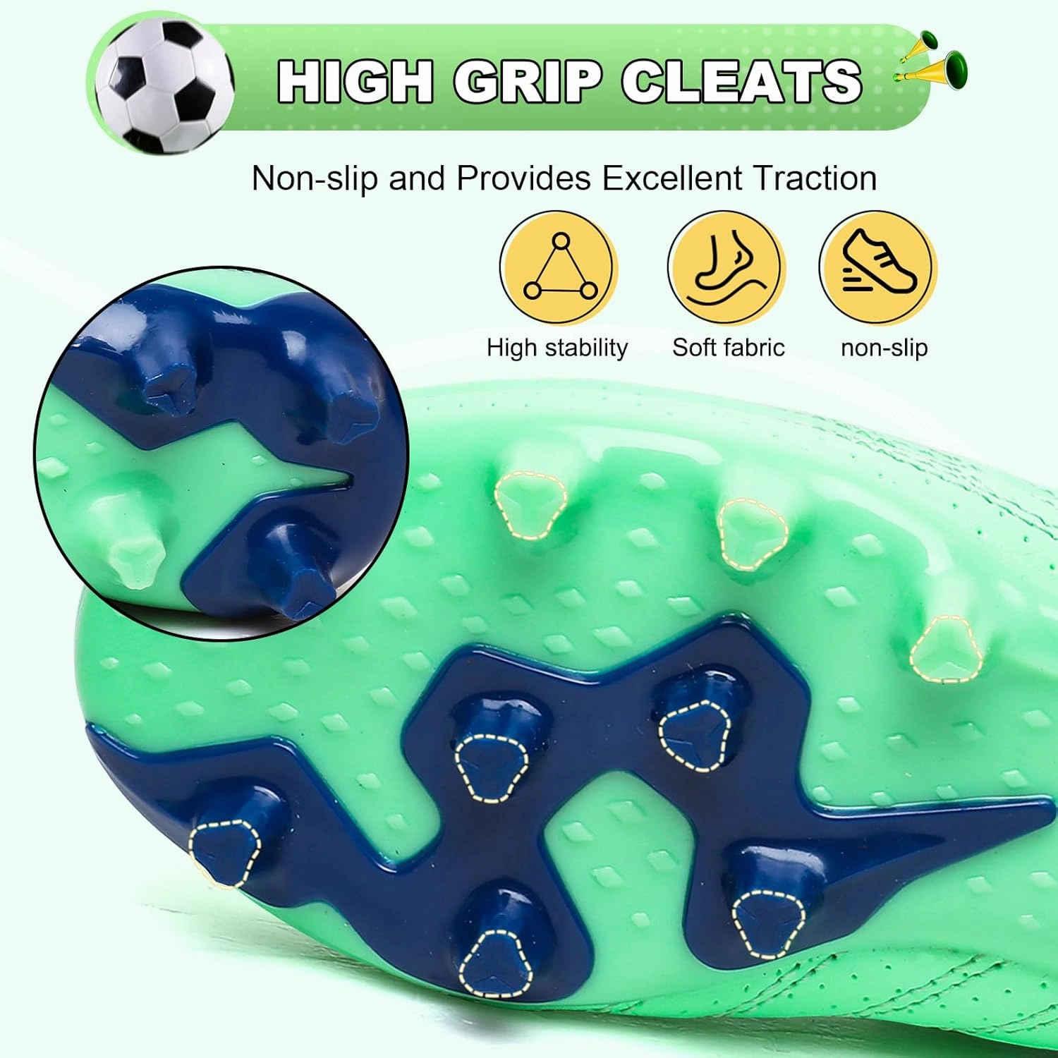 Kids Soccer Cleats Boys Girls Athletic Outdoor Firm Ground Youth Football Shoes(Little Kid/Big Kid)