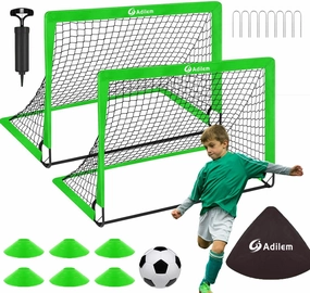Kids Soccer Goals for Backyard Set - 2 of 4X3 ft Portable Soccer Goal Training Equipment, Pop Up Toddler Soccer Net with Soccer Ball, Outdoor Games for Toddlers Kids Teens