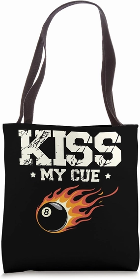 Kiss My Cue Billiard Cue Pool Snooker Tote Bag