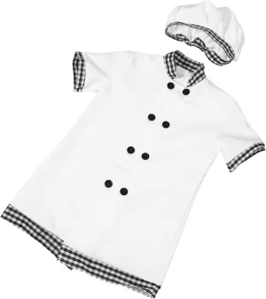 Kitchen Apron and Chef Hat Set for Role Play Halloween and Stage Performances Standard Durable and Comfortable Design
