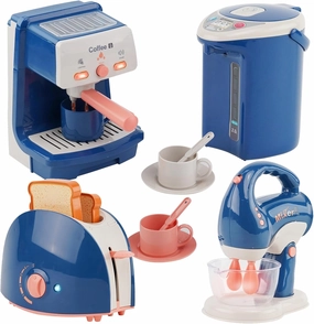 Kitchen Appliances Toy Play Kitchen Accessories for Kids Pretend Play Set Cooking Toys with Coffee Maker, Water Dispenser, Mixer, Toaster, Utensils Kitchen Accessories Set for Girls Birthday Gift 3 