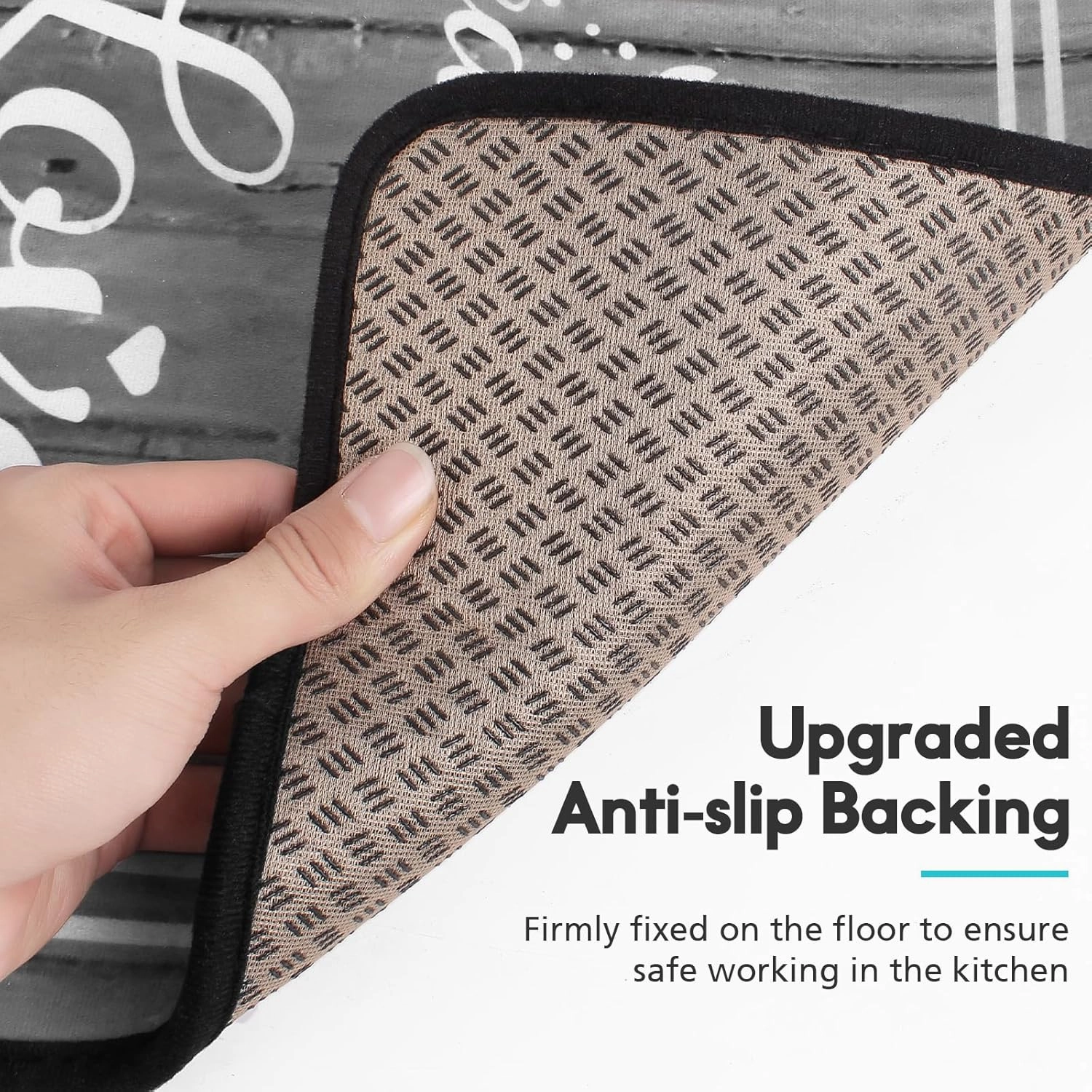 Kitchen Rug Sets of 2 Piece Non Slip Kitchen Rugs and Mats Washable Kitchen Mats for Floor Kitchen Carpet Runner Rugs Decor for Laundry Bathroom Living Room,Grey Kitchen Rules 20"x 59" 20"x 32"