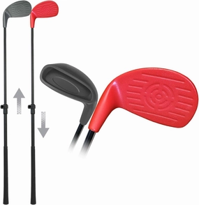 KOFULL Golf Bucket Clubs with Extendable Shaft 2 Packs– Backyard Outdoor Golf Club with Oversize Club Head for Golf Game with Buckets – Length Adjustable for Family – Right-Handed Training 21"-36"