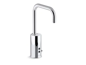 KOHLER K-13474-SATA Gooseneck Touchless single-hole lavatory faucet with Insight sensor technology and temperature mixer, AC-powered, less drain, 0.35 gpm