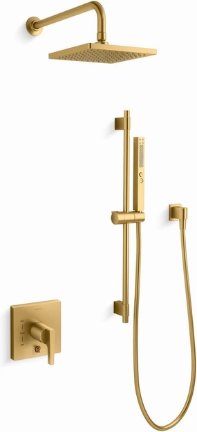 Kohler K-26273-Y-2MB Honesty Shower Kit with Showerhead, Handshower, and Trim, 2.5 gpm, Vibrant Brushed Moderne Brass