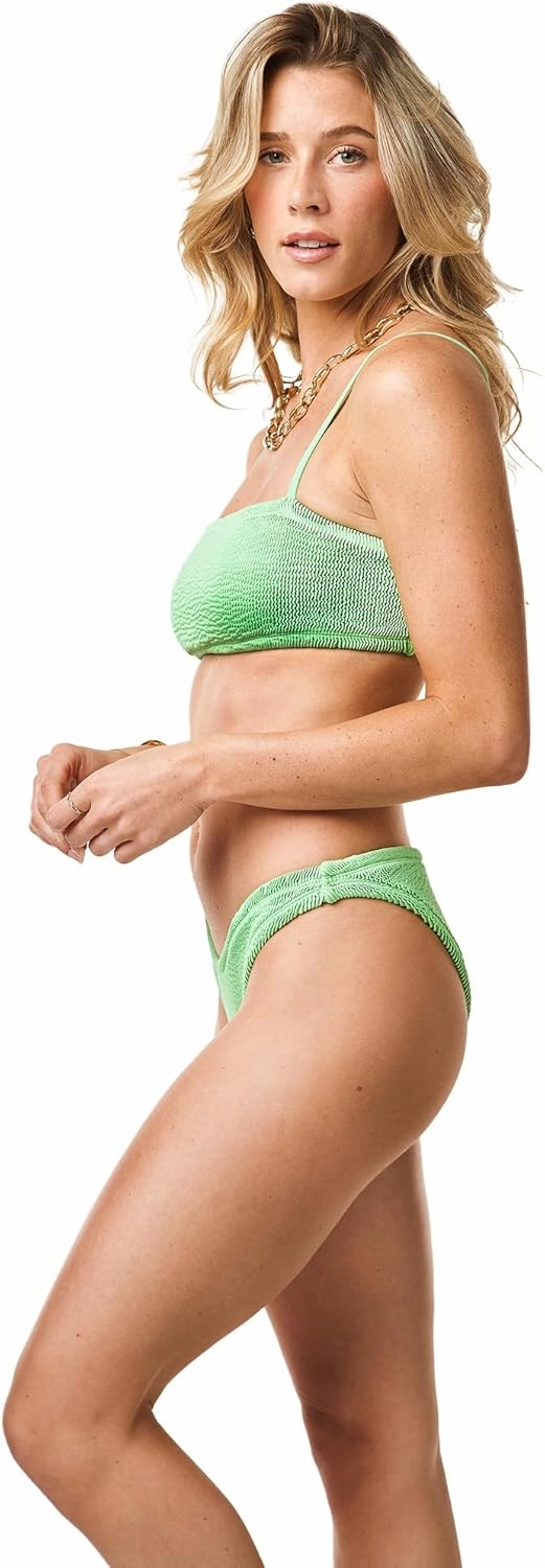 KUT & SO Crinkle Bikini Sets for Women – 2 Piece Swimsuit with Spaghetti Straps – Womens Bikini Swimsuit