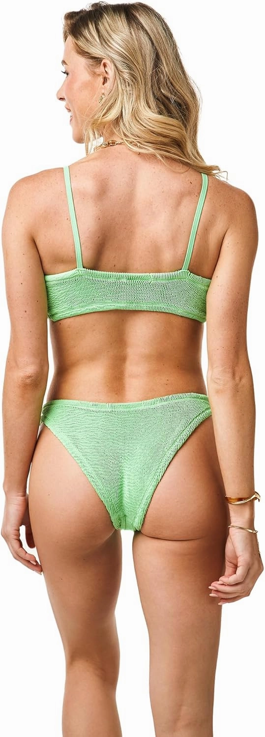 KUT & SO Crinkle Bikini Sets for Women – 2 Piece Swimsuit with Spaghetti Straps – Womens Bikini Swimsuit