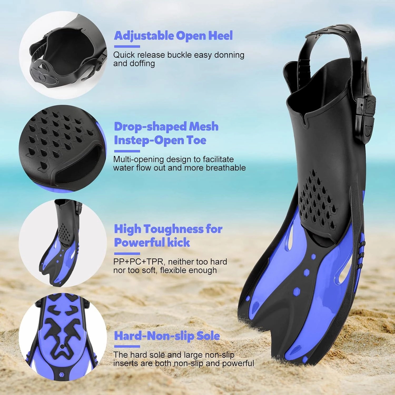 KUYOU Youth Snorkel Set for Ages 7-16, Snorkeling Gear for Kids with Panoramic View Mask Anti-Fog Anti-Leak, Full Dry Top Snorkel, Fins and Travel Bag for Swimming, Snorkeling and Travel Diving