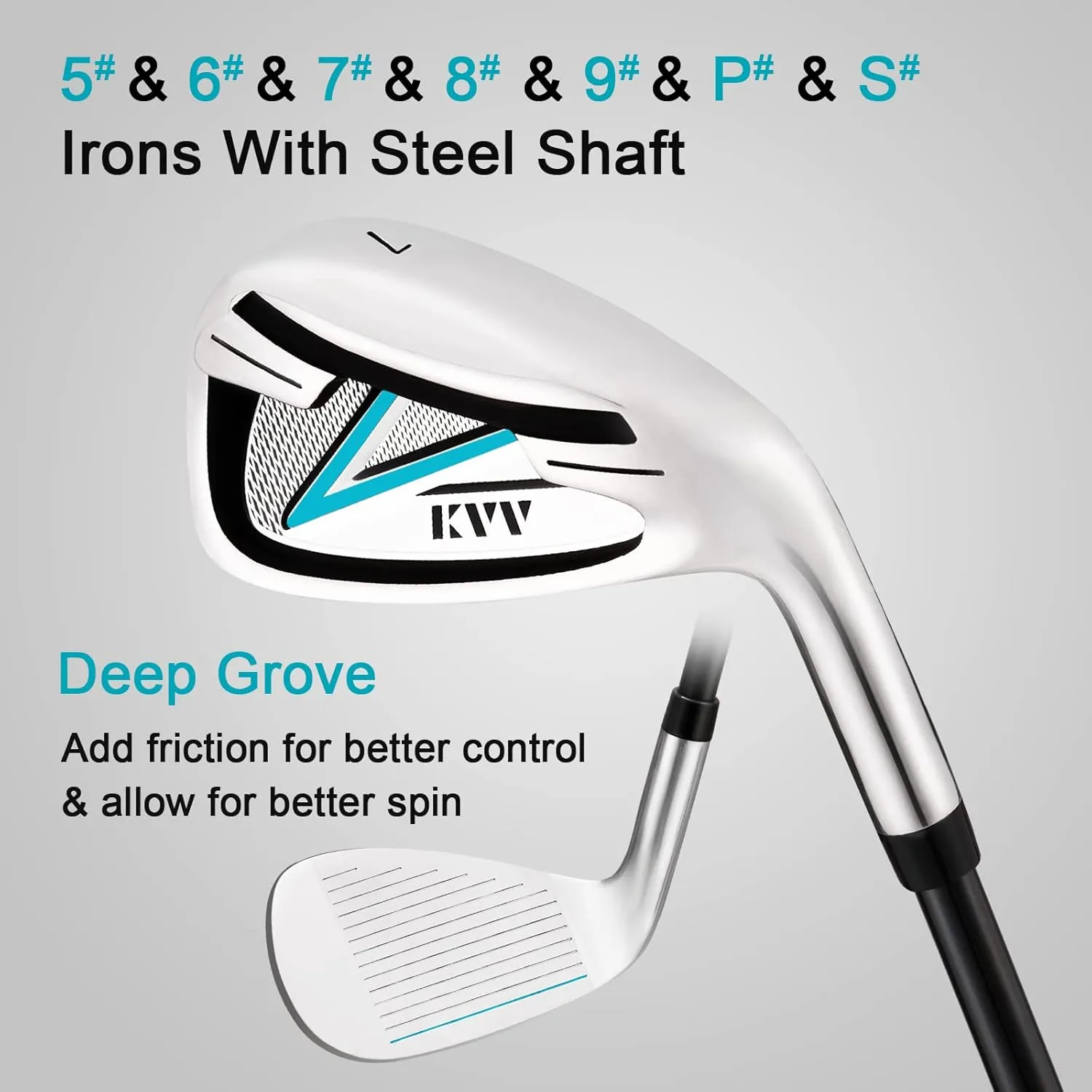 KVV Graphite Golf Irons for Slower Swingers, Beginners/High Handicap/Seniors/Ladies, Right Handed