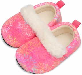 L-RUN Toddler Slippers for Girls Boys Warm House Shoes for Kids Baby Sock Shoes Non-Slip Rubber Sole Winter Home Slippers for Indoor