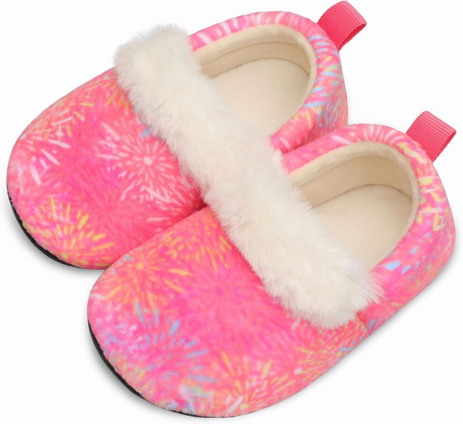 L-RUN Toddler Slippers for Girls Boys Warm House Shoes for Kids Baby Sock Shoes Non-Slip Rubber Sole Winter Home Slippers for Indoor