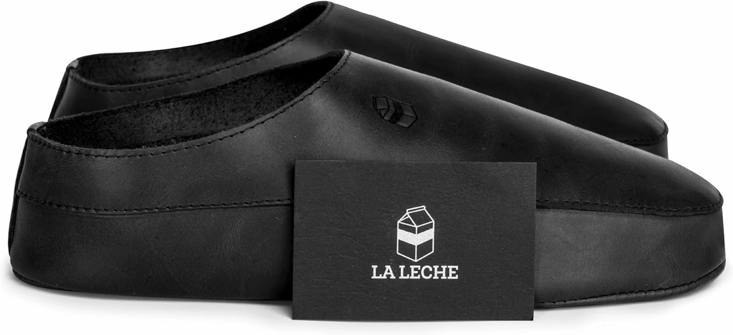 La Leche, Japanese Uwabaki Style Slippers, Slip-On Slippers, Indoor Slippers, Shoes for Home, Full Grain Leather & Memory Foam, Handmade