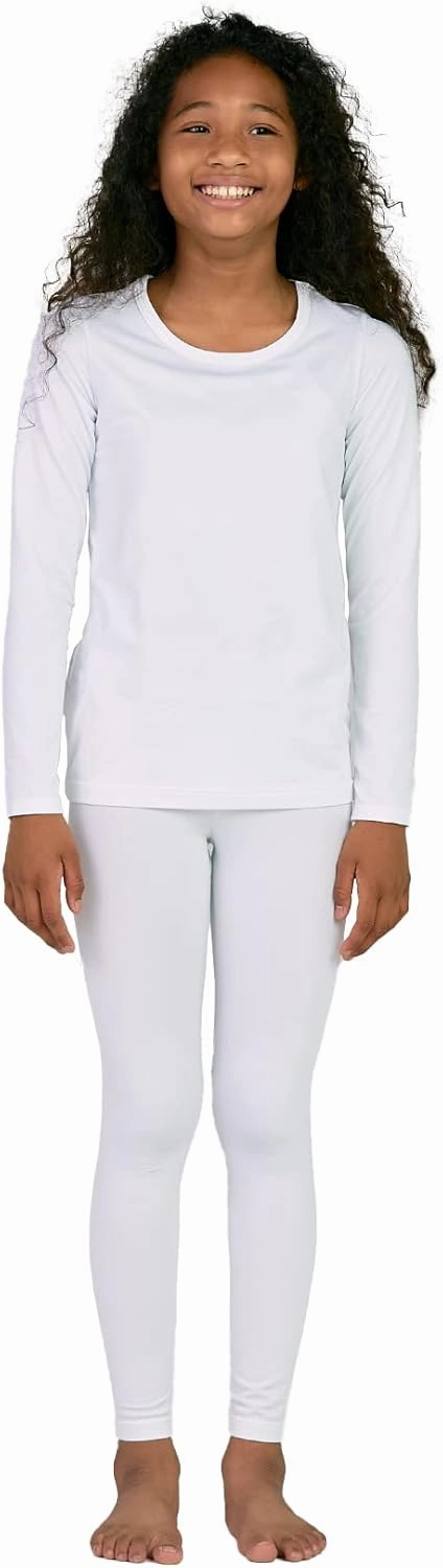 LAPASA Girls Thermal Underwear Set Fleece Lined Long John Base Layer Top & Bottom Ski Winter Extreme Cold Warm G03