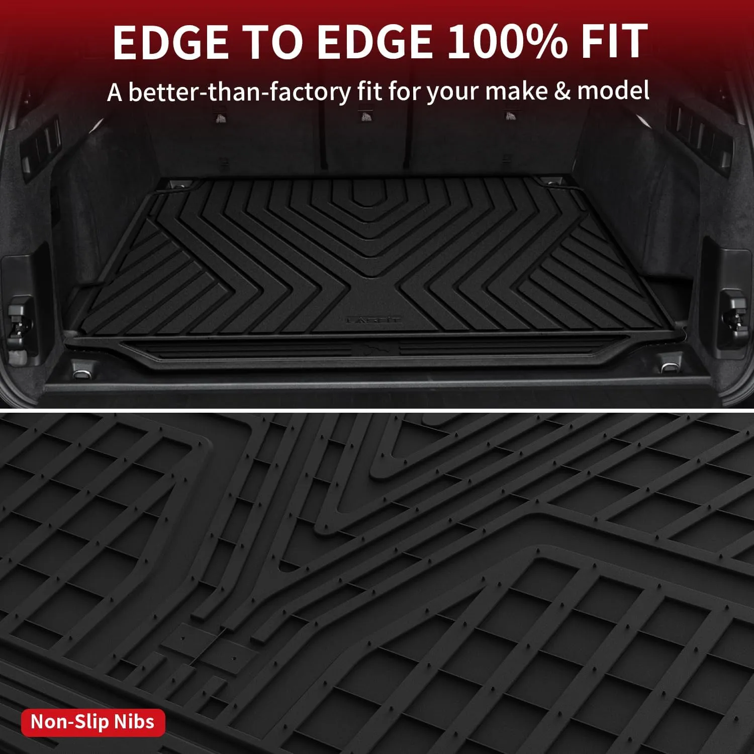 LASFIT Trunk Mat for BMW X5 2026 2025 2024 2023 2022 2021 2020 2019, All Weather TPE Cargo Mats Custom Fit Cargo Liner Front & Rear Trunk Liner, Black
