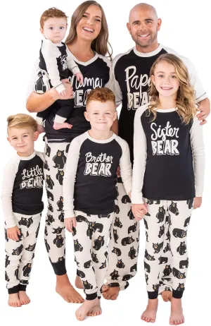 Lazy One Matching Family Pajama Sets for Adults, Kids, and Baby (Family Bear)