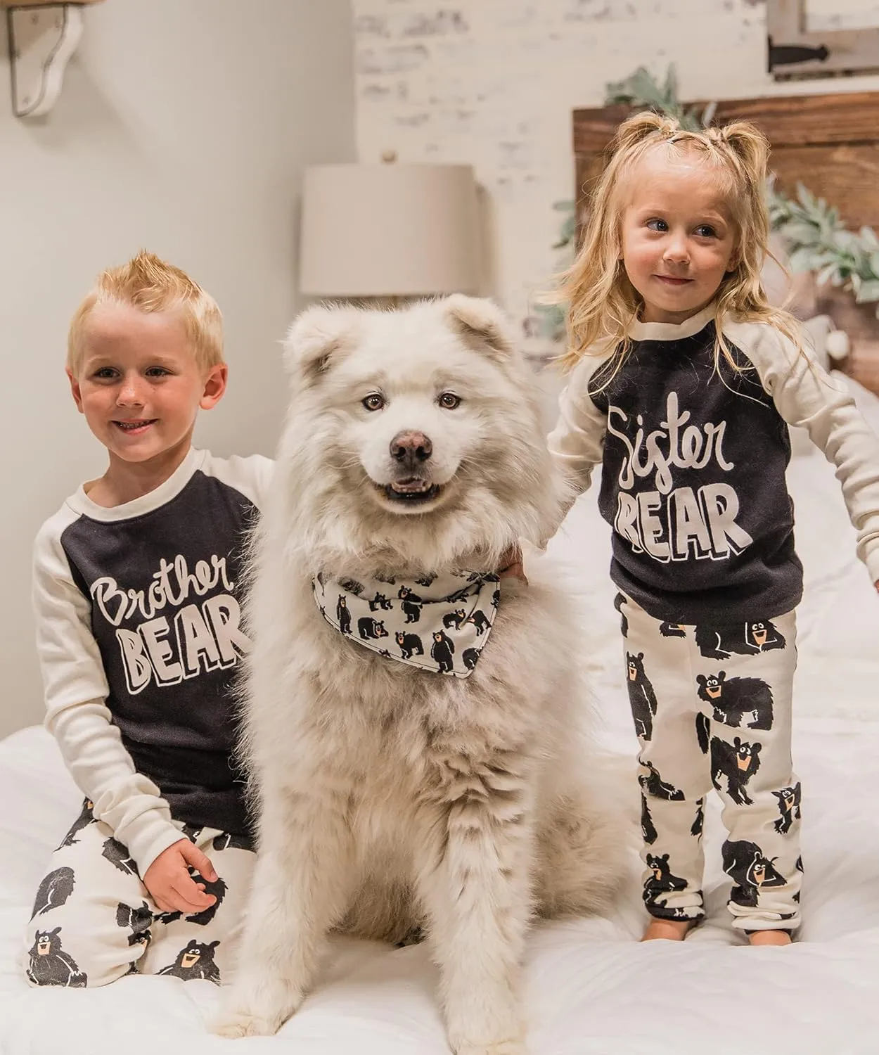 Lazy One Matching Family Pajama Sets for Adults, Kids, and Baby (Family Bear)