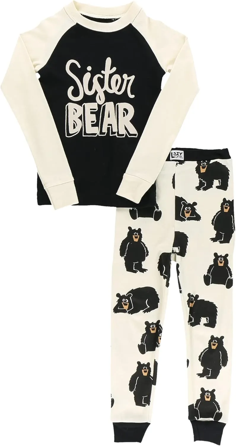 Lazy One Matching Family Pajama Sets for Adults, Kids, and Baby (Family Bear)