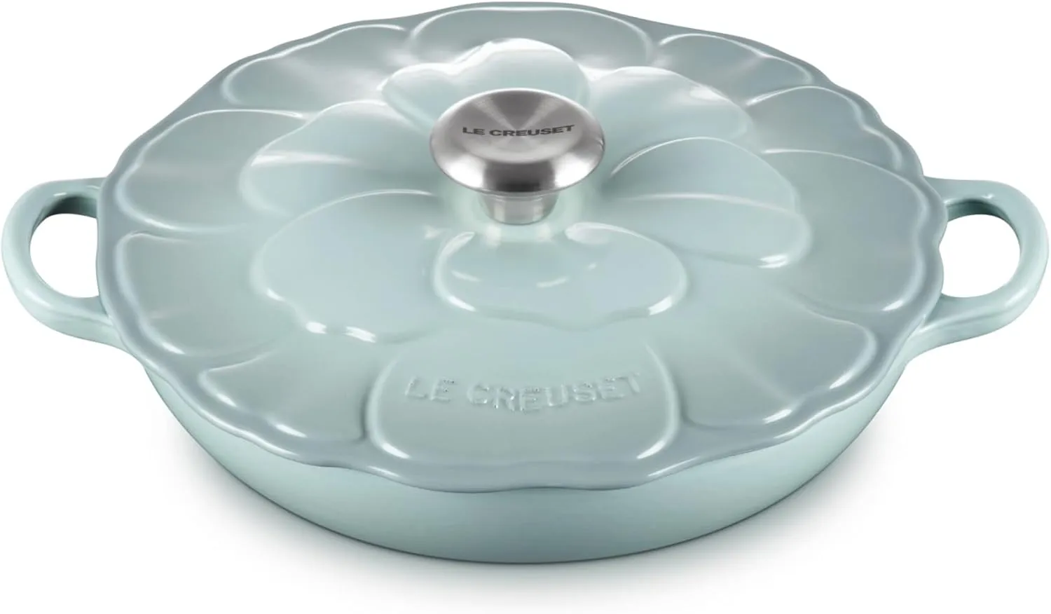 Le Creuset Signature Enameled Cast Iron Petal Braiser, 2.25qt., Sea Salt