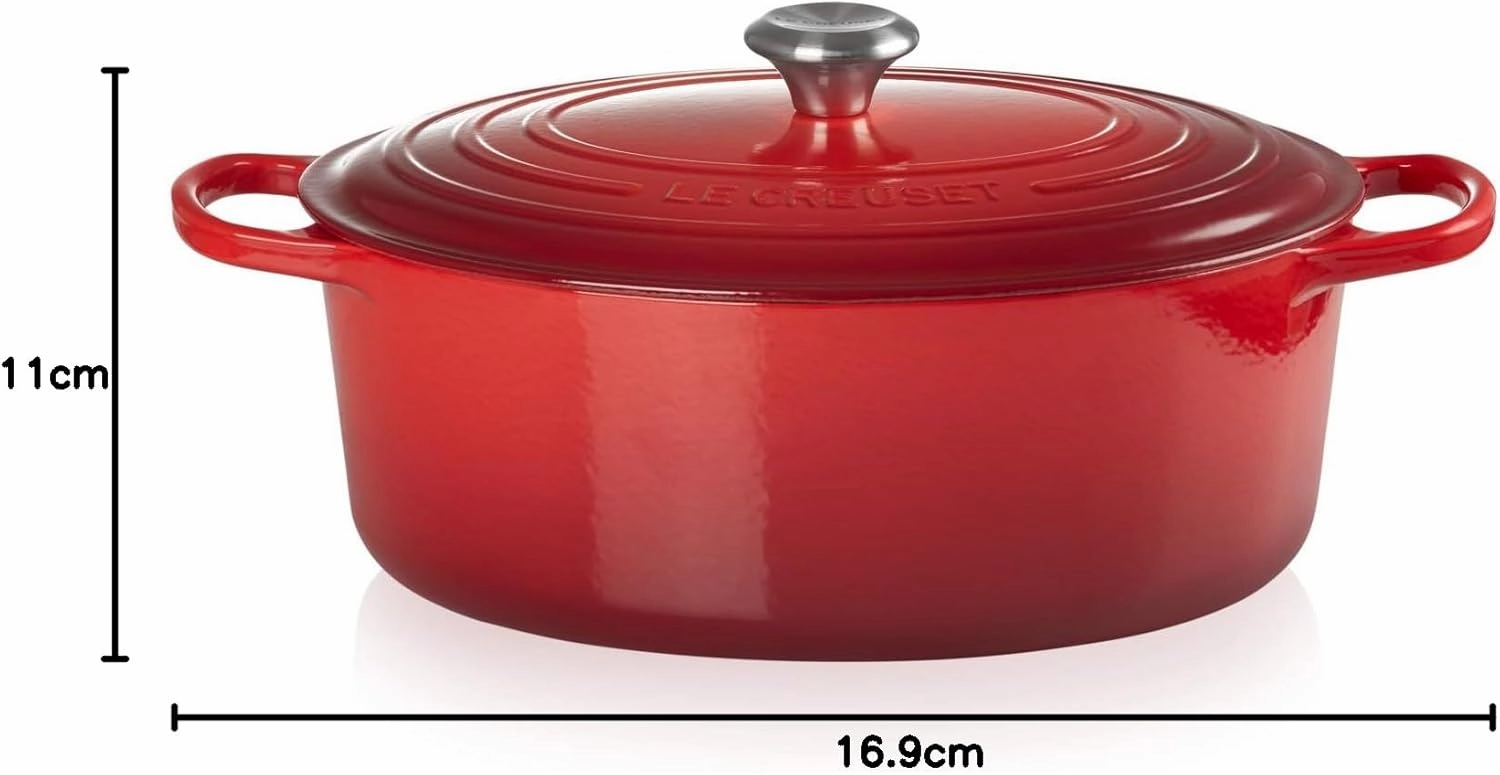 Le Creuset Enameled Cast Iron Signature Oval Dutch Oven, 8 qt., Cerise