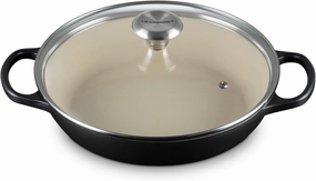 Le Creuset Enameled Cast Iron Signature Round Braiser with Glass Lid, 2.25 qt., Licorice