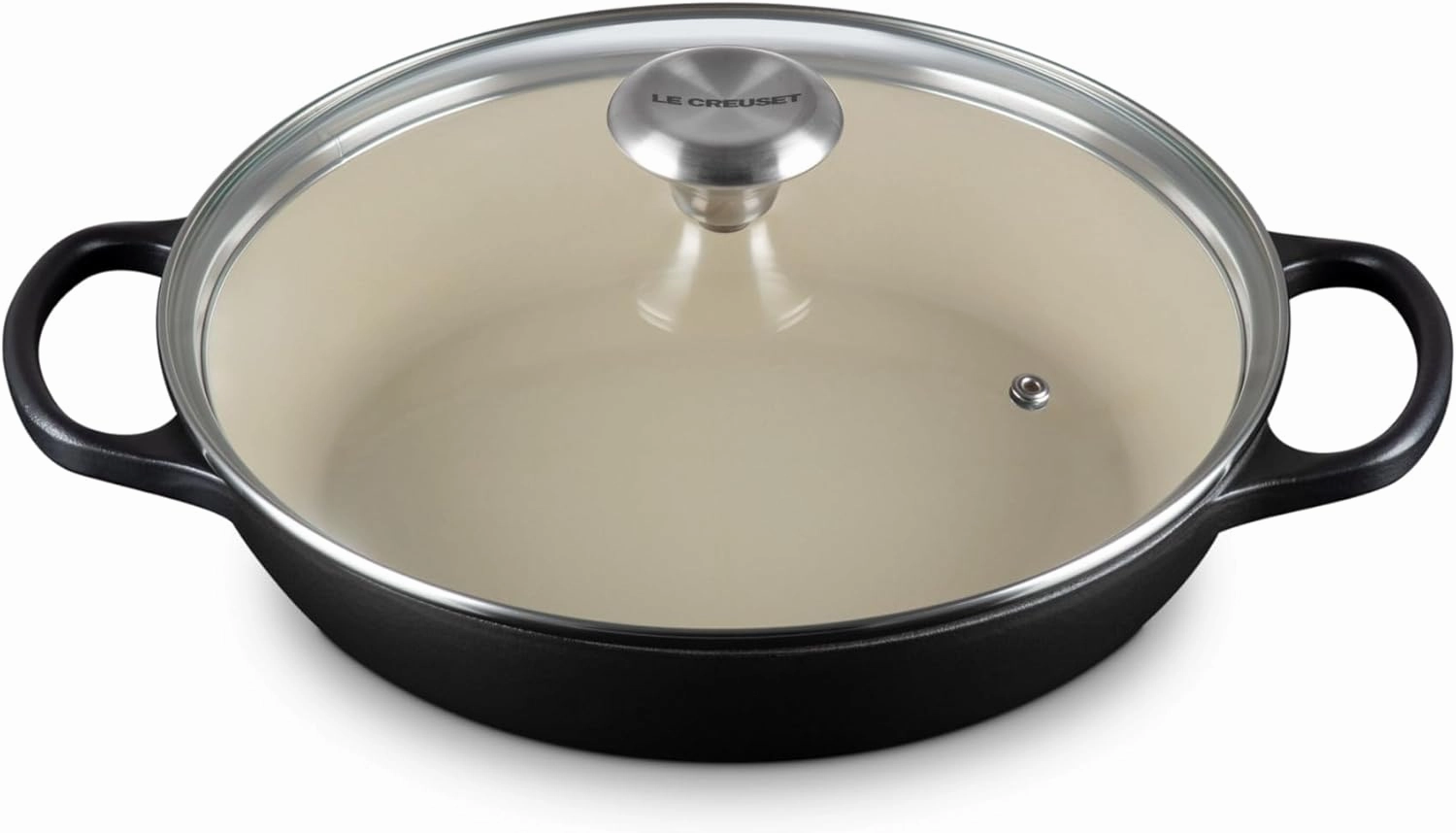 Le Creuset Enameled Cast Iron Signature Round Braiser with Glass Lid, 2.25 qt., Licorice