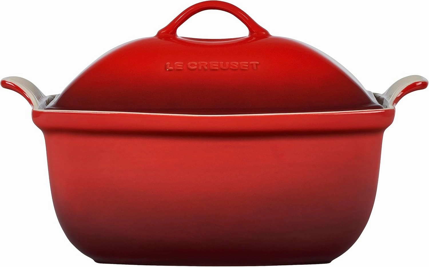 Le Creuset Heritage Stoneware Deep Baker with Lid, 4.5 qt., Cerise