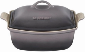 Le Creuset Heritage Stoneware Deep Baker with Lid, 4.5 qt., Oyster