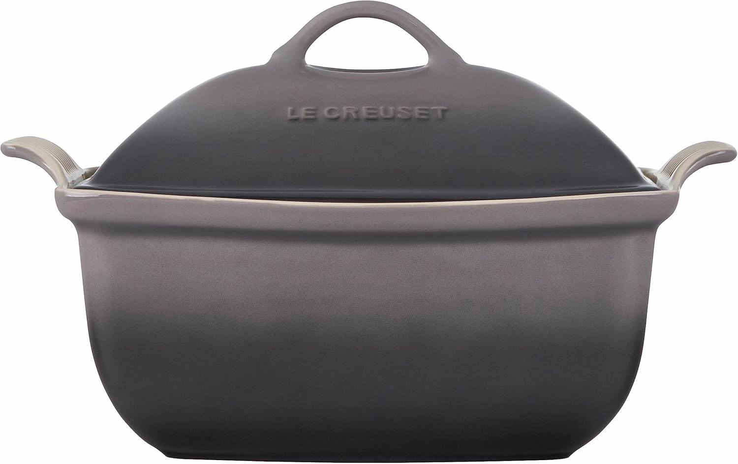 Le Creuset Heritage Stoneware Deep Baker with Lid, 4.5 qt., Oyster
