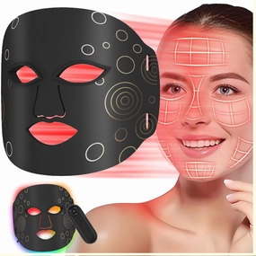 LED Facial Mask Light Therapy Skin Care Mask Multiple Colors LED Face Mask Blue Red Light Therapy with remote For Acne Wrinkle Skin Rejuvenation FSA HSA Eligible