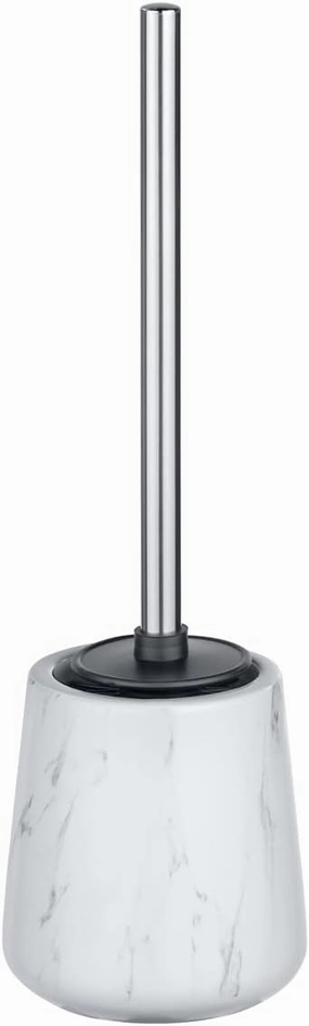 LEIGHTON DENNY Adrada Toilet Holder with Silicone Brush, Ceramic, White, 39 x 12 x 12 cm