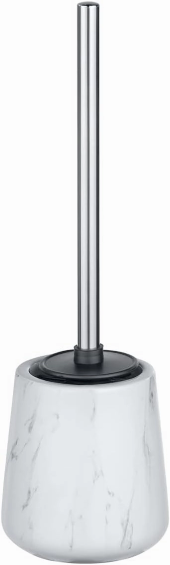 LEIGHTON DENNY Adrada Toilet Holder with Silicone Brush, Ceramic, White, 39 x 12 x 12 cm